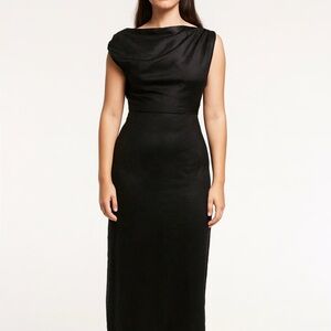 Commense Black Silky Sleeveless Off the Shoulder Maxi Dress M EUC